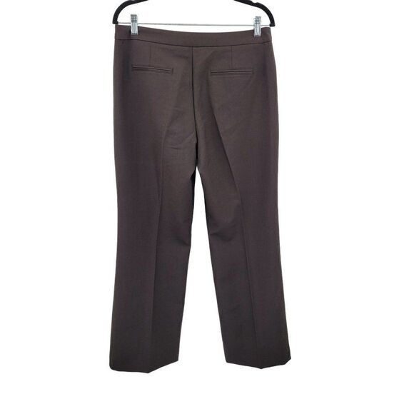 Vintage 90s Nicole Miller Flare Dress Pants 10 Brown High-Rise Stretch Career - Picture 4 of 12